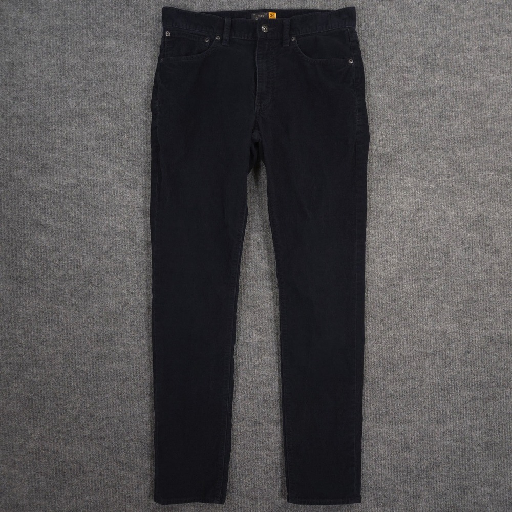 J Crew Corduroy Pants Mens 30X32 Deep Navy Blue 484 Slim Straight Preppy Casual